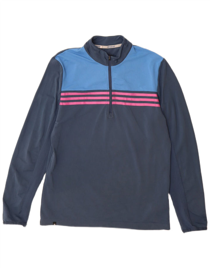 Adidas Hommes Climacool Pull Survêtement Haut Petit Bleu Marine Colorblock