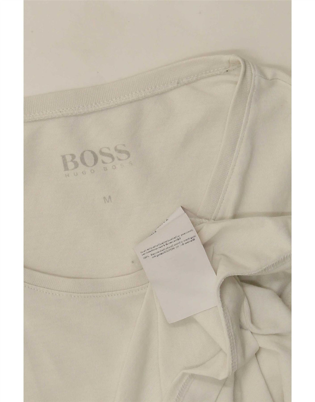 Hugo Boss Homme T-Shirt Top Coton Blanc Moyen
