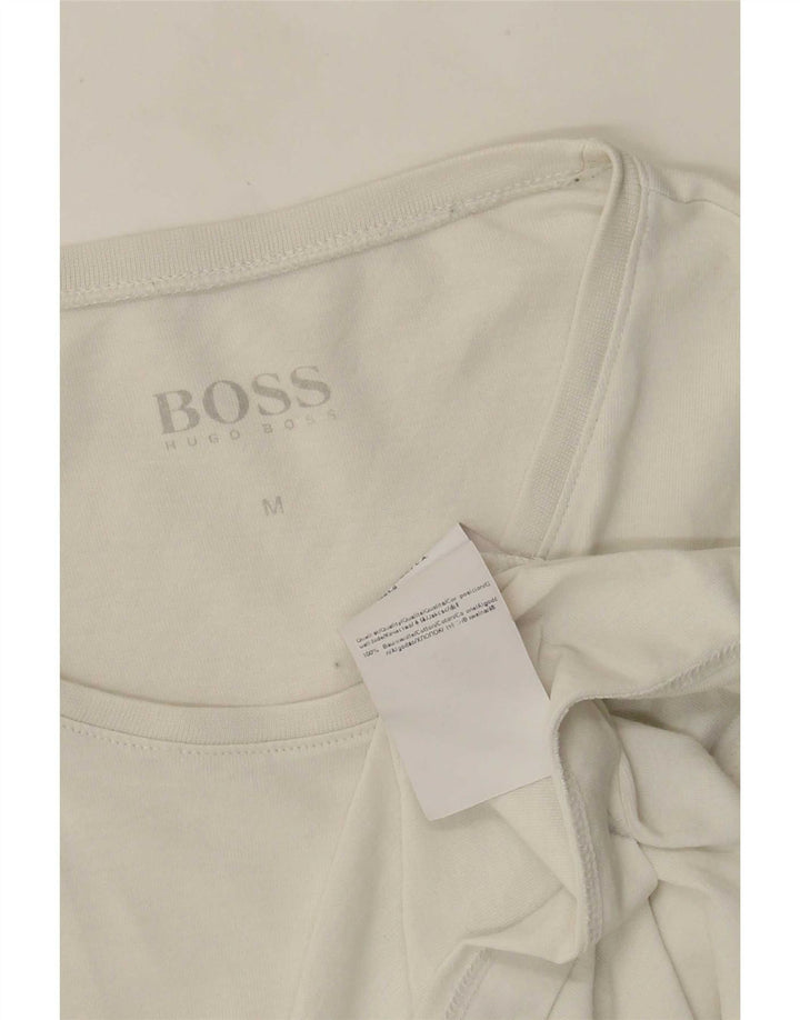 Hugo Boss Homme T-Shirt Top Coton Blanc Moyen
