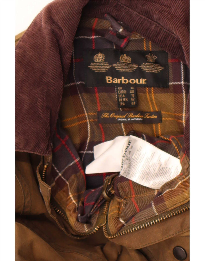 Barbour Veste en coton ciré pour femme UK 14 Large Marron