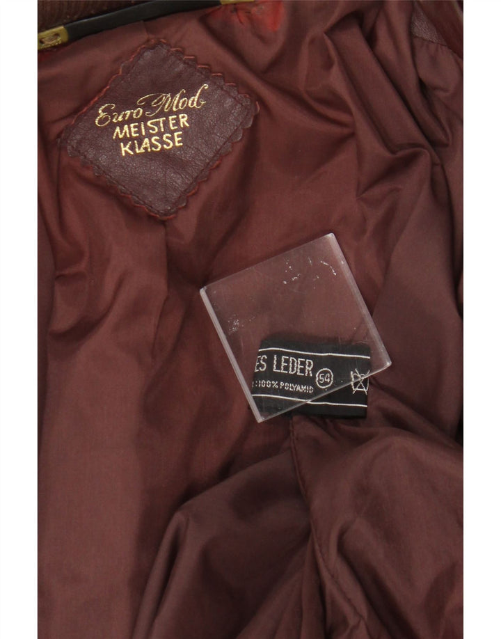 Veste en cuir Bomber femme vintage IT 54 2XL Cuir Bordeaux