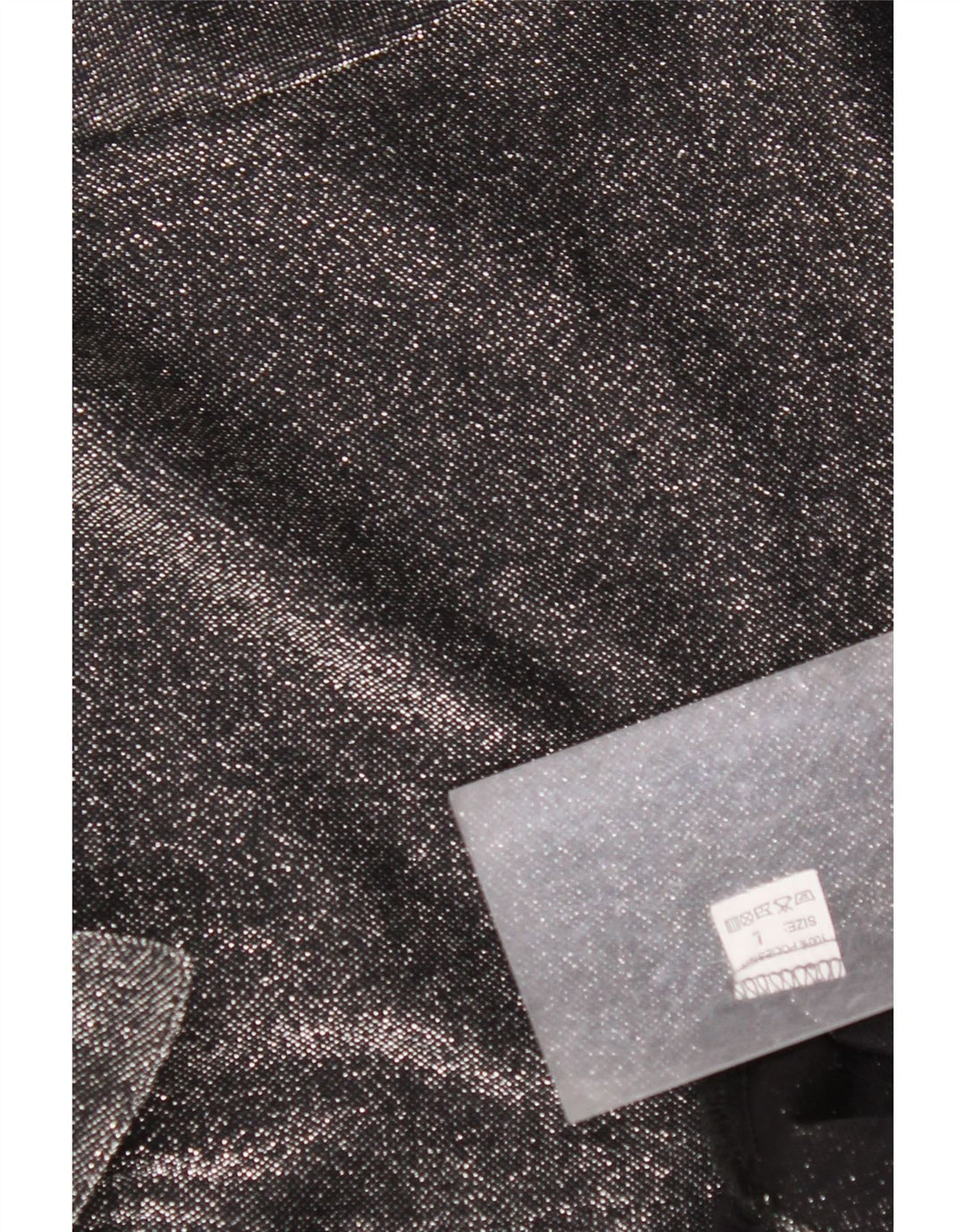 VINTAGE Chemisier surdimensionné femme UK 16 Grand polyester moucheté noir