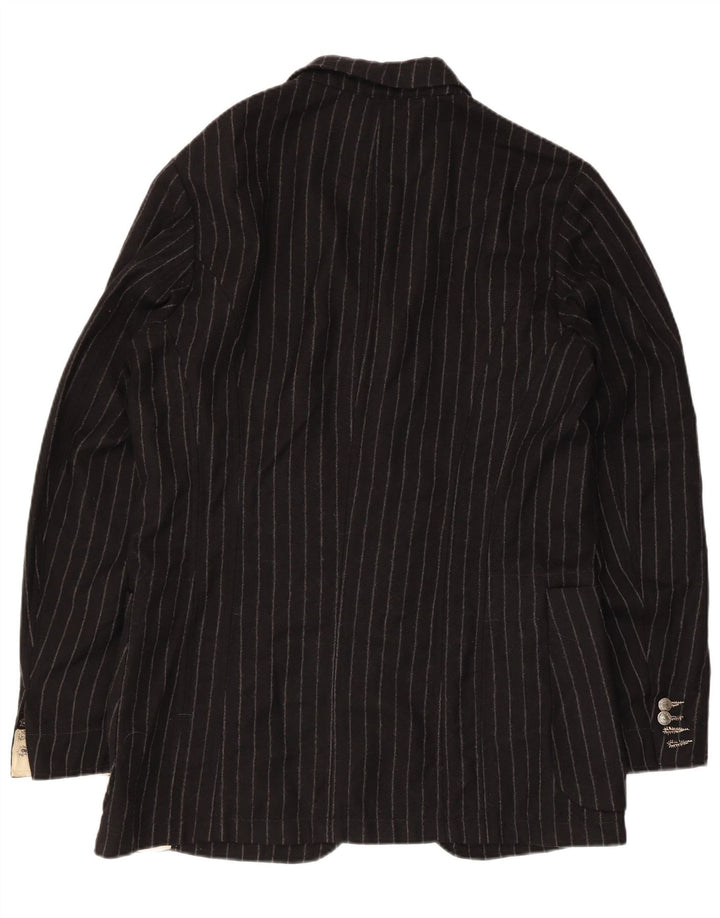 Paul Smith Veste blazer à 2 boutons pour homme UK 40 Grande laine noire à fines rayures