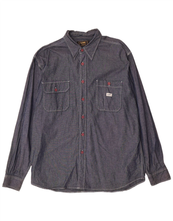 LEE Chemise Homme XL Bleu Marine Coton