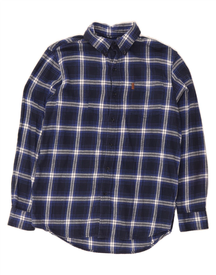 CHAPS Mens Flannel Shirt Medium Navy Blue Check Cotton Vintage Chaps and Second-Hand Chaps from Messina Hembry 