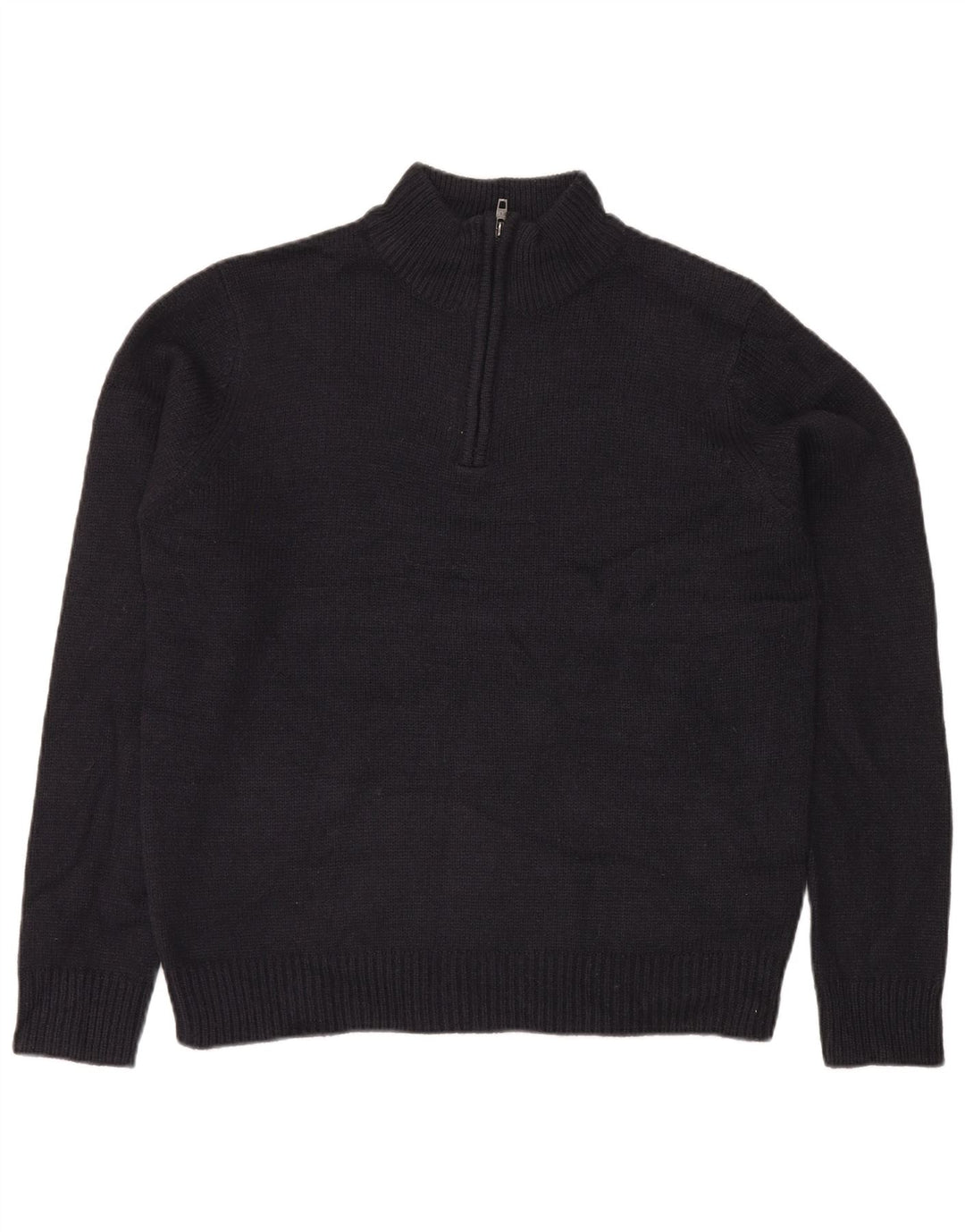 French Connection Pull à col zippé pour homme, grand, bleu marine, acrylique