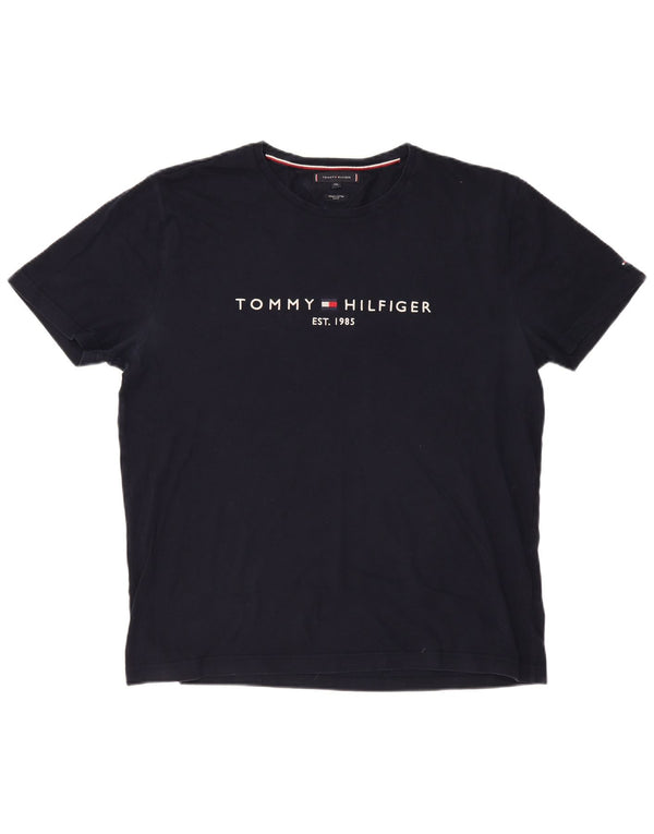 TOMMY HILFIGER T-shirt graphique coupe ajustée pour homme 2XL en coton bleu marine