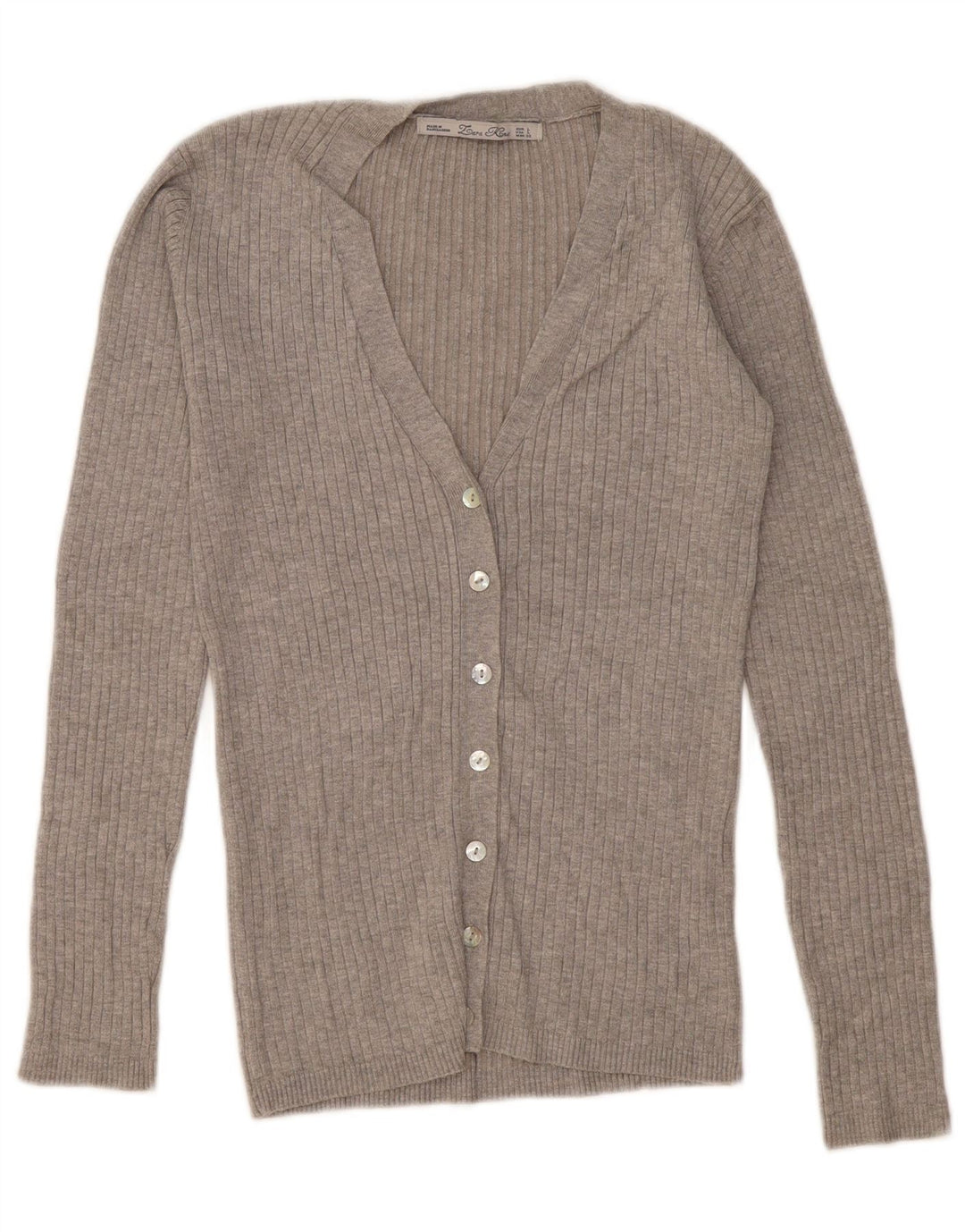 Zara Cardigan Femme Pull UK 14 Large Gris