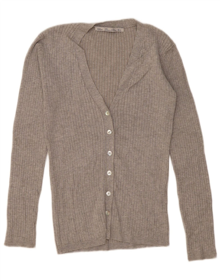 Zara Cardigan Femme Pull UK 14 Large Gris