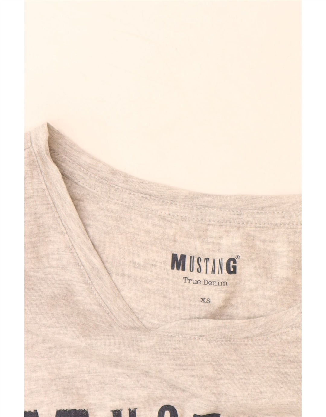 MUSTANG T-Shirt Graphique Femme UK 6 XS Gris Moucheté