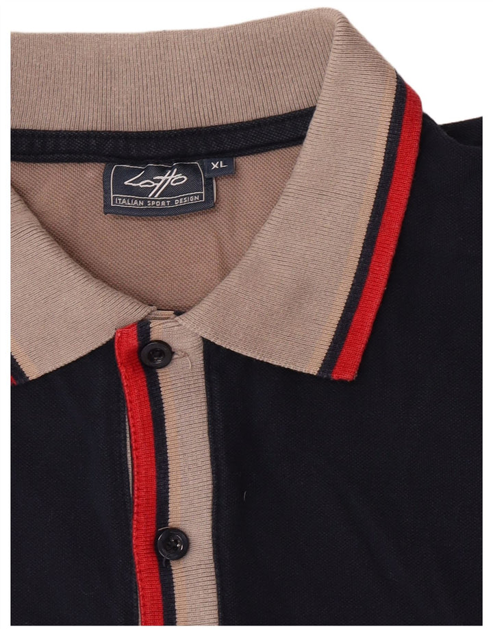Lotto Polo Homme XL Bleu Marine Rayé