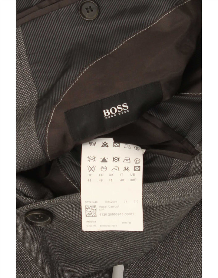 Hugo Boss Veste blazer à 2 boutons pour homme EU 48 Gris moyen laine vierge