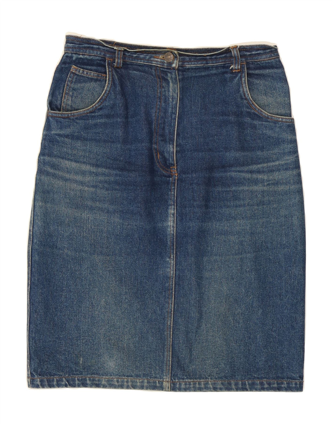 JOHN F GEE Womens Denim Skirt EU 40 Medium W30 Blue Cotton Vintage John F Gee and Second-Hand John F Gee from Messina Hembry 