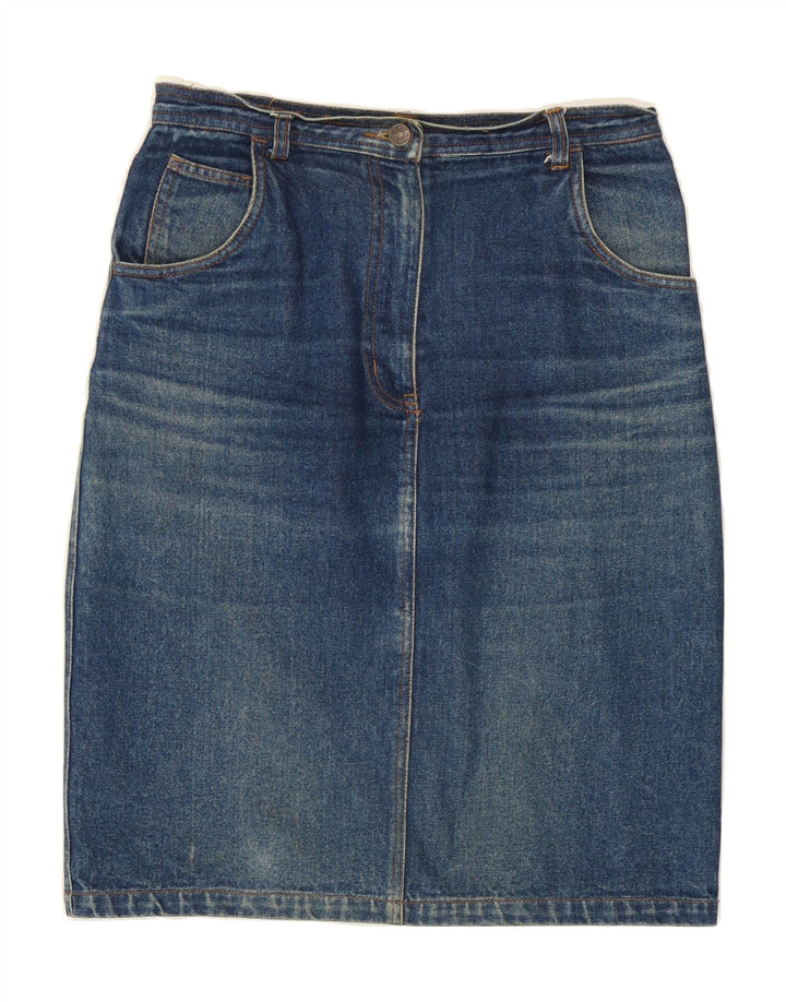 JOHN F GEE Womens Denim Skirt EU 40 Medium W30 Blue Cotton Vintage John F Gee and Second-Hand John F Gee from Messina Hembry 