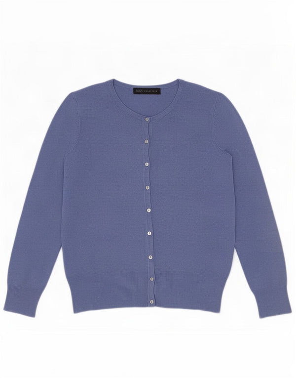 Marks & Spencer Pull cardigan surdimensionné pour femme UK 10 Petite viscose bleue