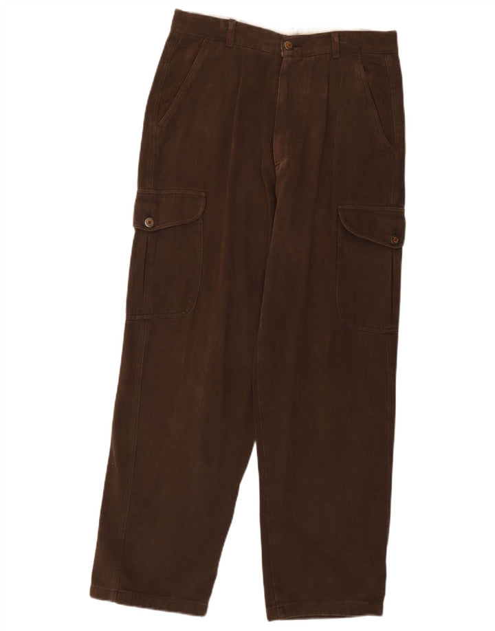 Navigare Pantalon cargo droit pour homme IT 48 Medium W30 L28 Marron Coton