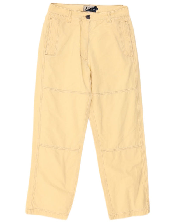 Pantalon Chino Taille Haute Femme Vintage IT 44 Moyen W30 L28 Jaune