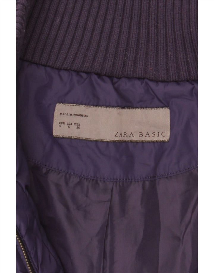 Zara Veste matelassée pour femme UK 10 Small Violet