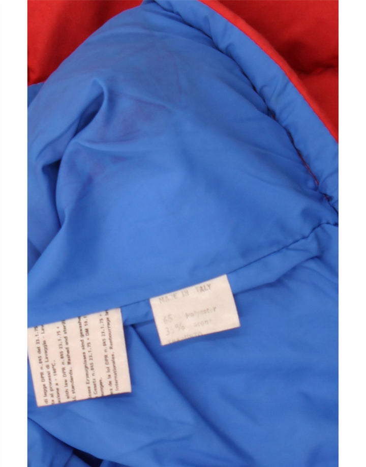 veste rembourrée à capuche vintage pour homme IT 46 Petit polyester colorblock rouge