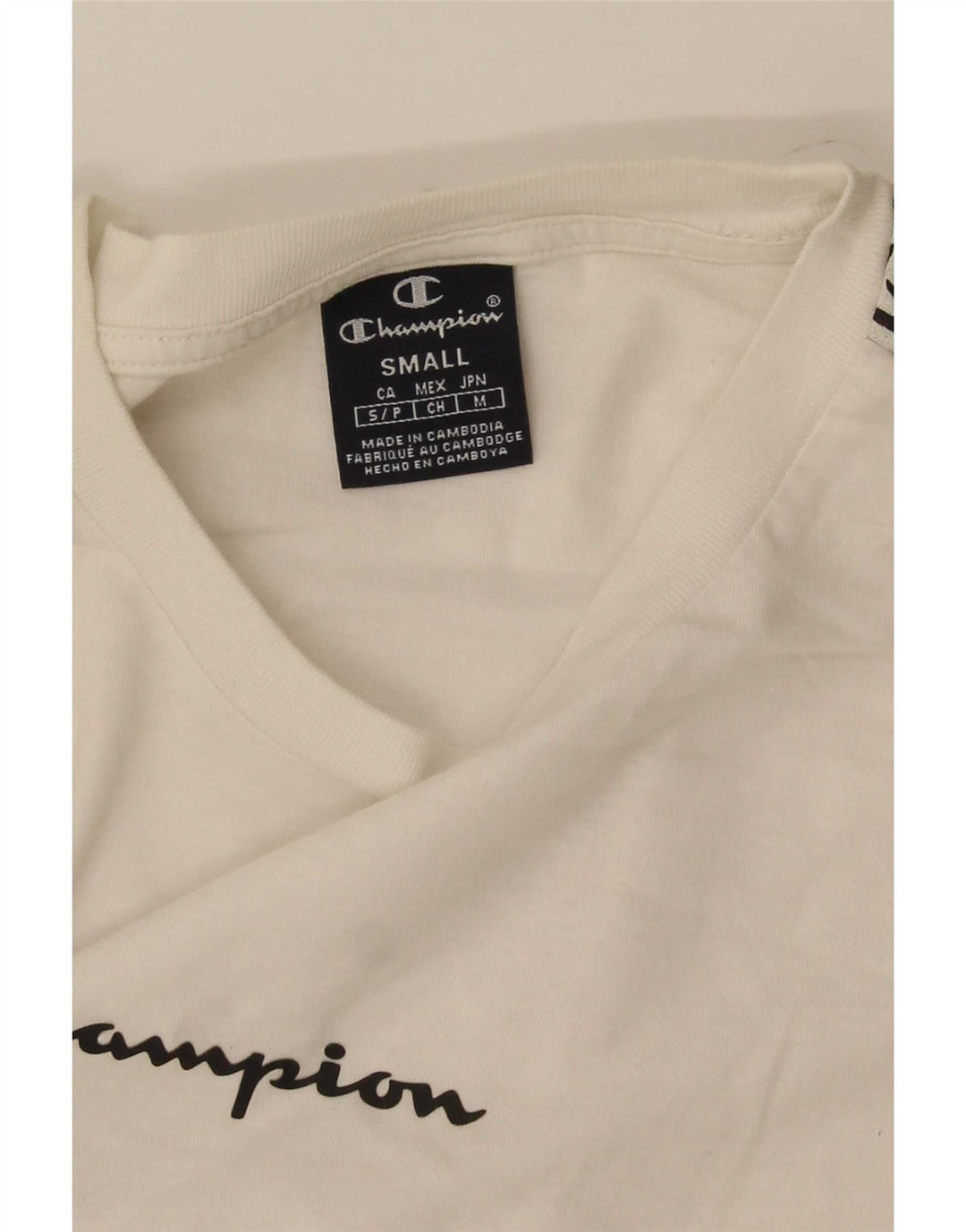Champion T-Shirt Graphique Homme Petit Blanc Colourblock