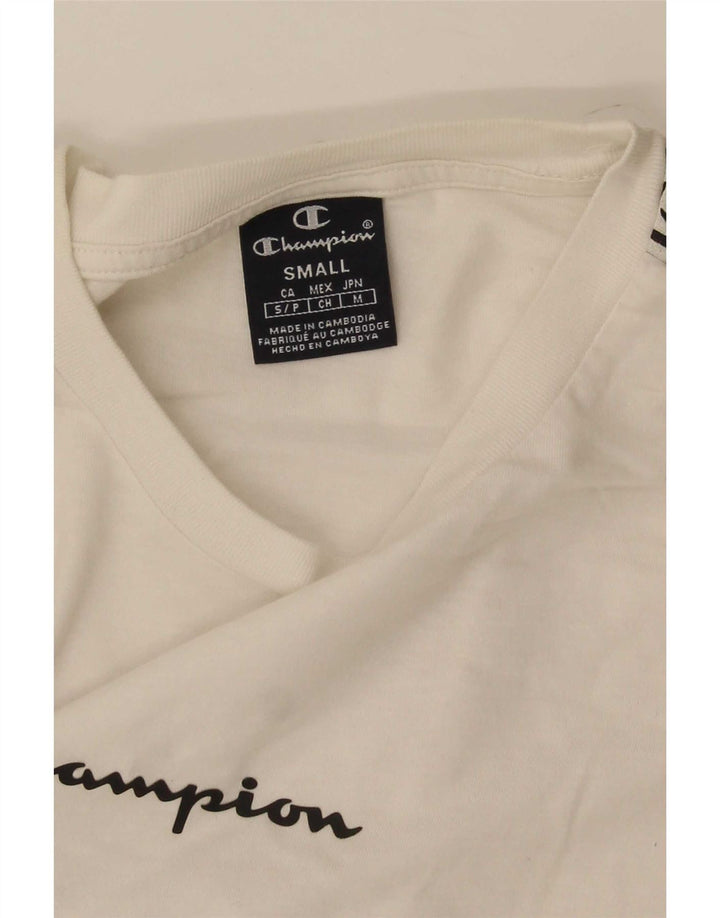Champion T-Shirt Graphique Homme Petit Blanc Colourblock