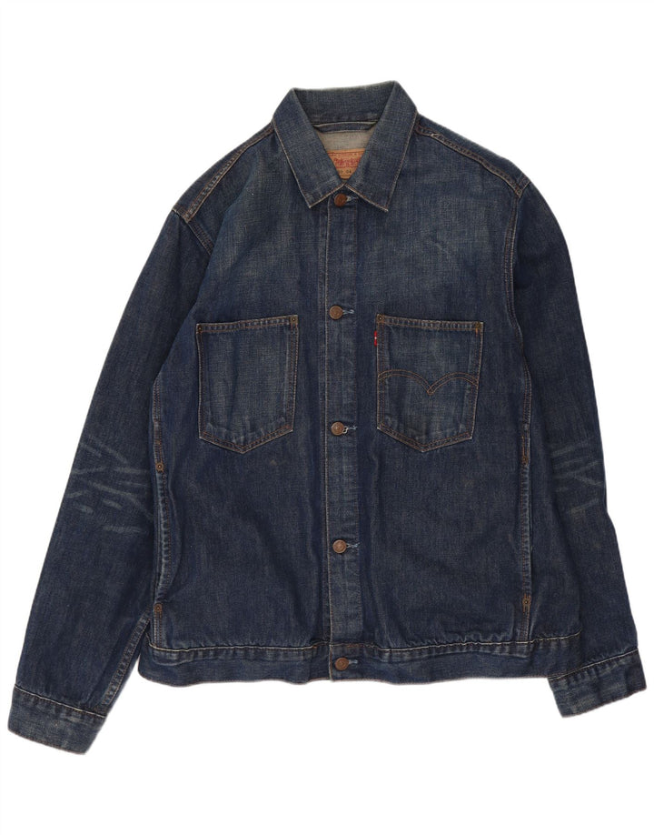 Levi's Veste en jean pour homme UK 40 Large Bleu marine Coton