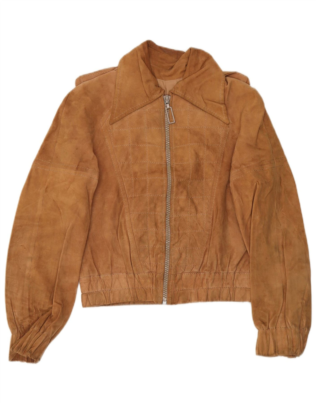 veste en daim militaire femme vintage IT 48 XL Marron