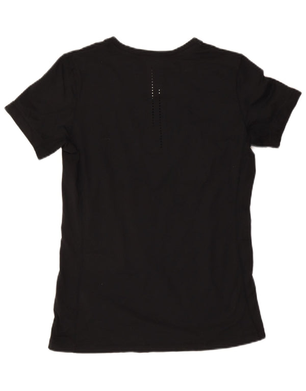 Nike Womens Dri Fit Graphic T-Shirt Top UK 14 Large Noir Polyester