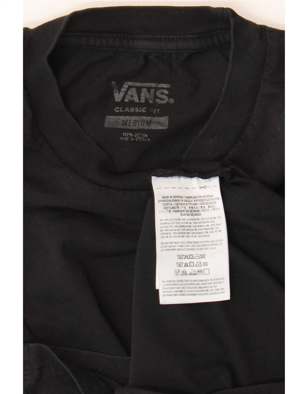 Vans T-shirt coupe classique pour homme en coton noir moyen