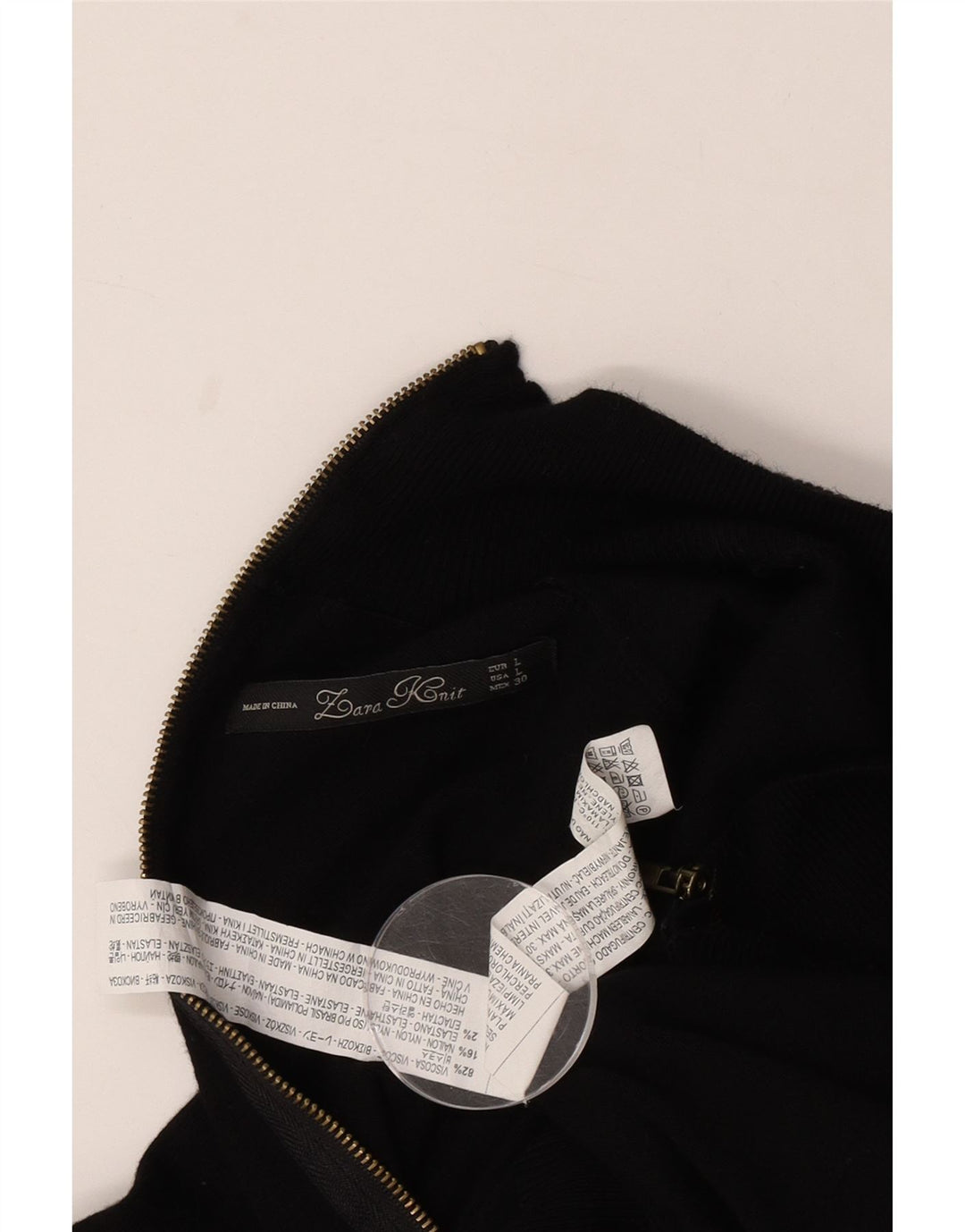 Zara Cardigan Femme Pull UK 14 Large Noir Viscose