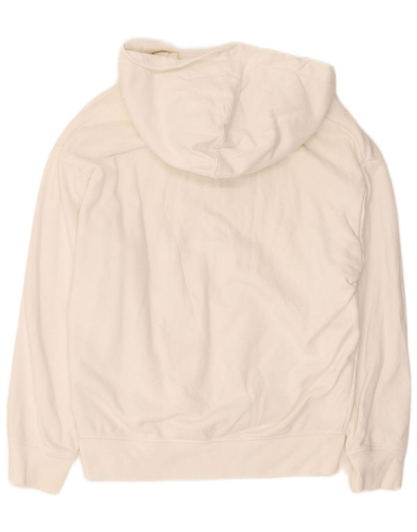 Levi's Pull à capuche graphique surdimensionné pour femme UK 10 Small Blanc Coton