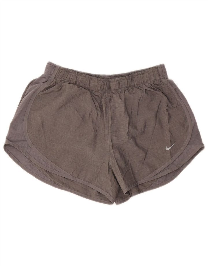 NIKE Short de sport Dri Fit pour femme UK 14 Gris moyen Polyester