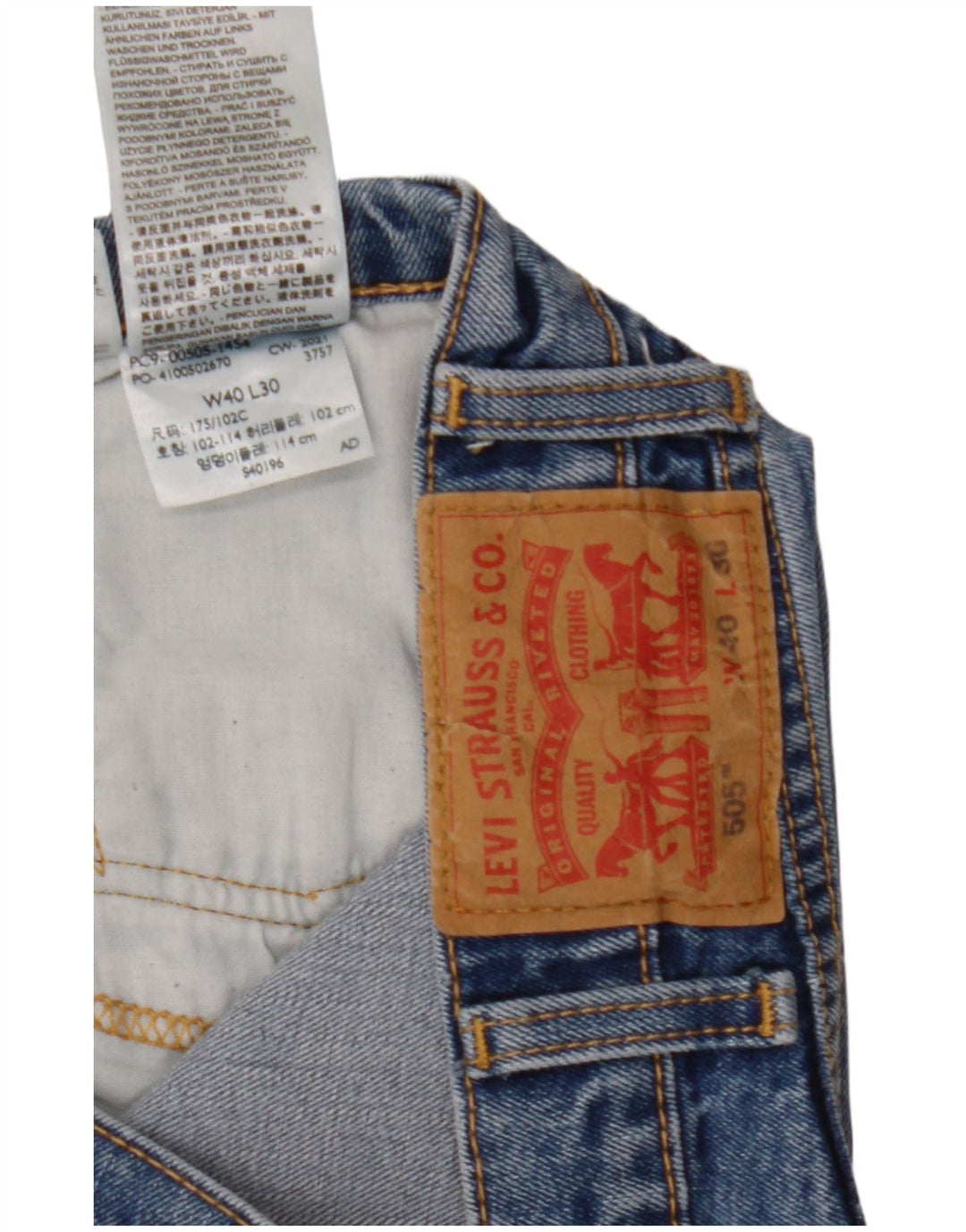 Levi's Jean Droit 505 Homme Bleu W40 L30 Coton