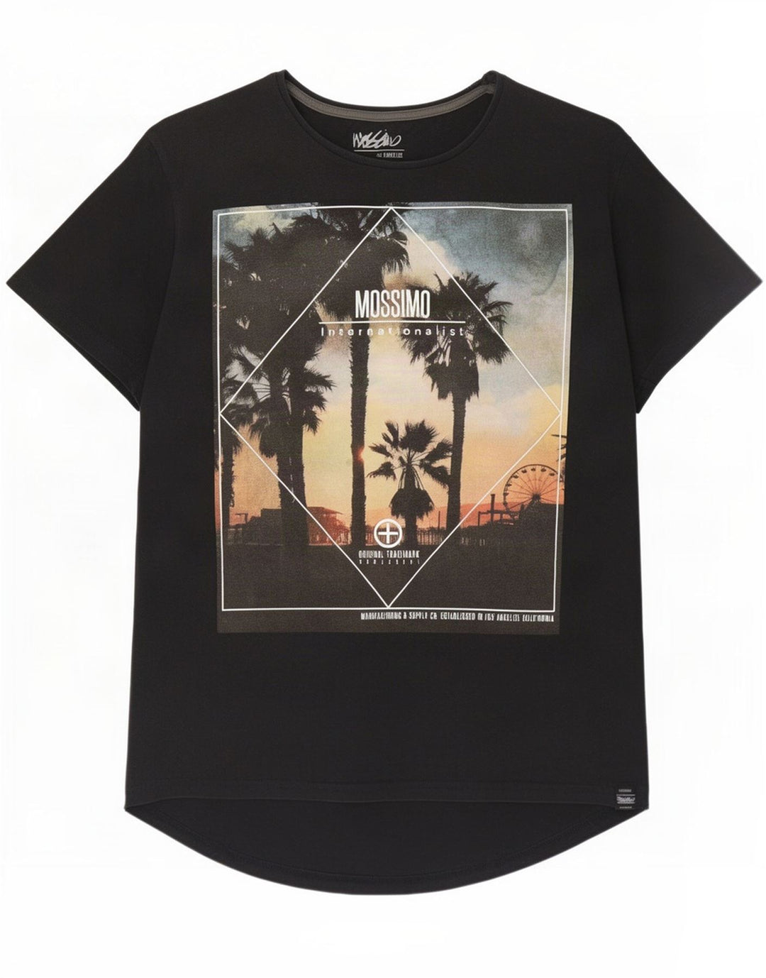 Mossimo T-Shirt Graphique Los Angeles Homme Noir Moyen Coton
