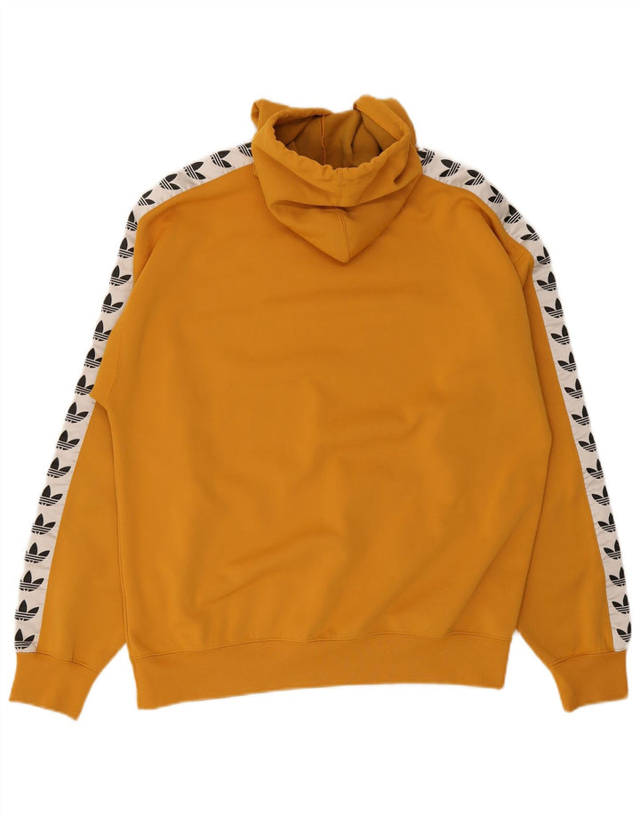 Adidas Pull à capuche graphique pour homme en polyester color block jaune moyen