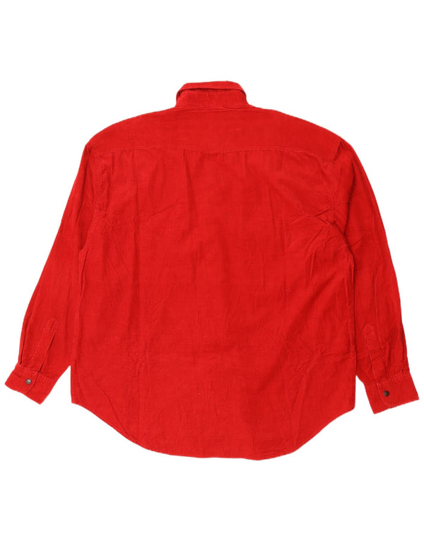 J&P Brothers Chemise en velours côtelé pour homme XL Rouge Coton
