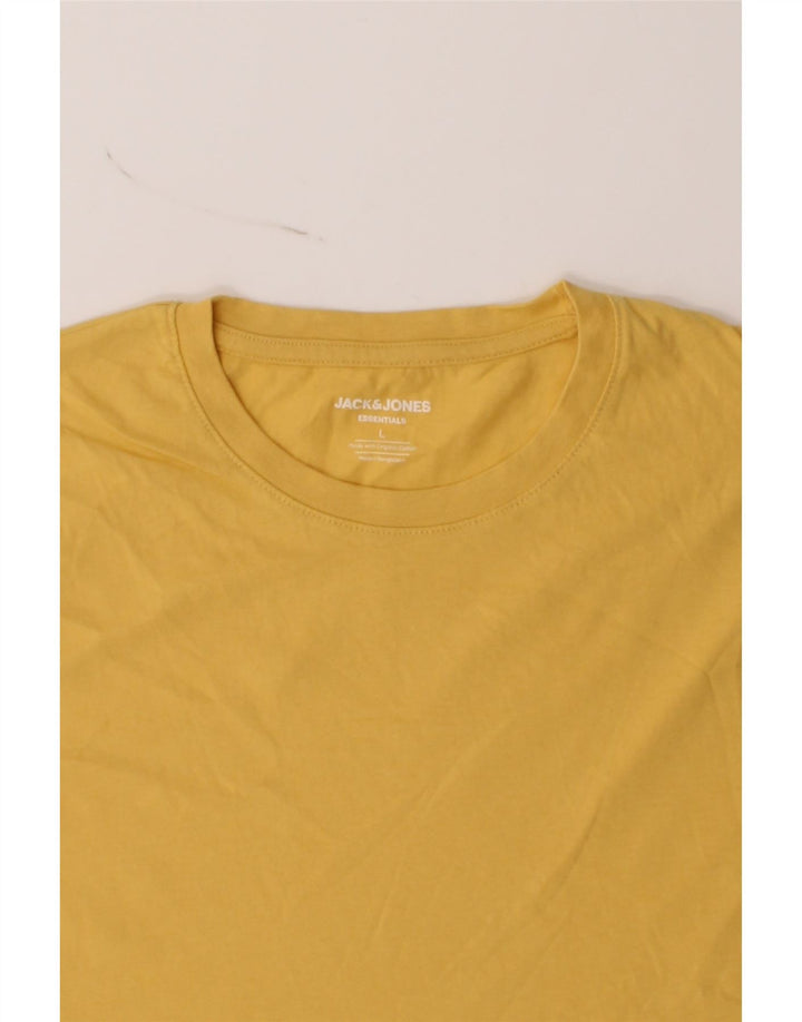 JACK & JONES Mens T-Shirt Top Large Yellow Cotton Vintage Jack & Jones and Second-Hand Jack & Jones from Messina Hembry 