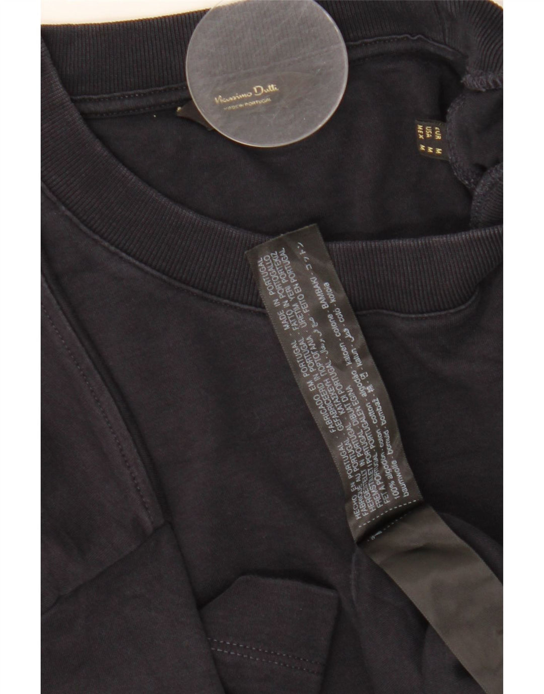 Massimo Dutti T-Shirt Homme Noir Moyen Coton