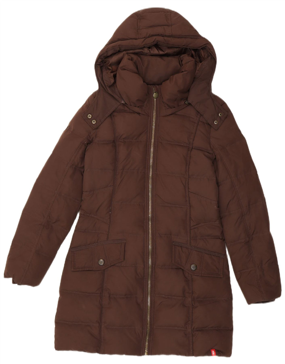 EDC Manteau rembourré à capuche pour femme UK 14 Polyester Marron moyen