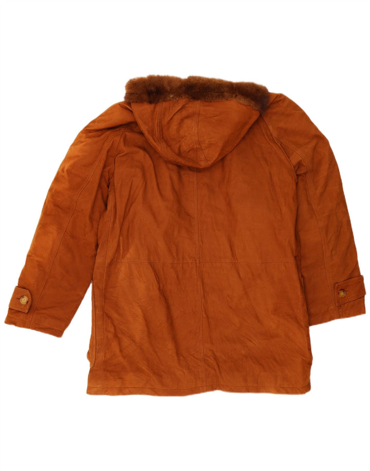 veste en cuir à capuche vintage pour hommes IT 50 Large Brown