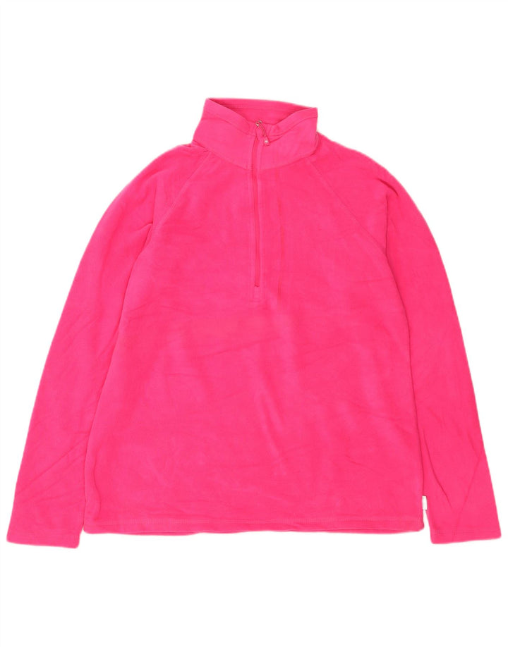 Eddie Bauer Pull polaire à col zippé pour femme UK 14 Rose moyen Polyester