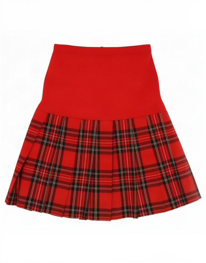 jupe plissée femme vintage Grand W32 Plaid Rouge