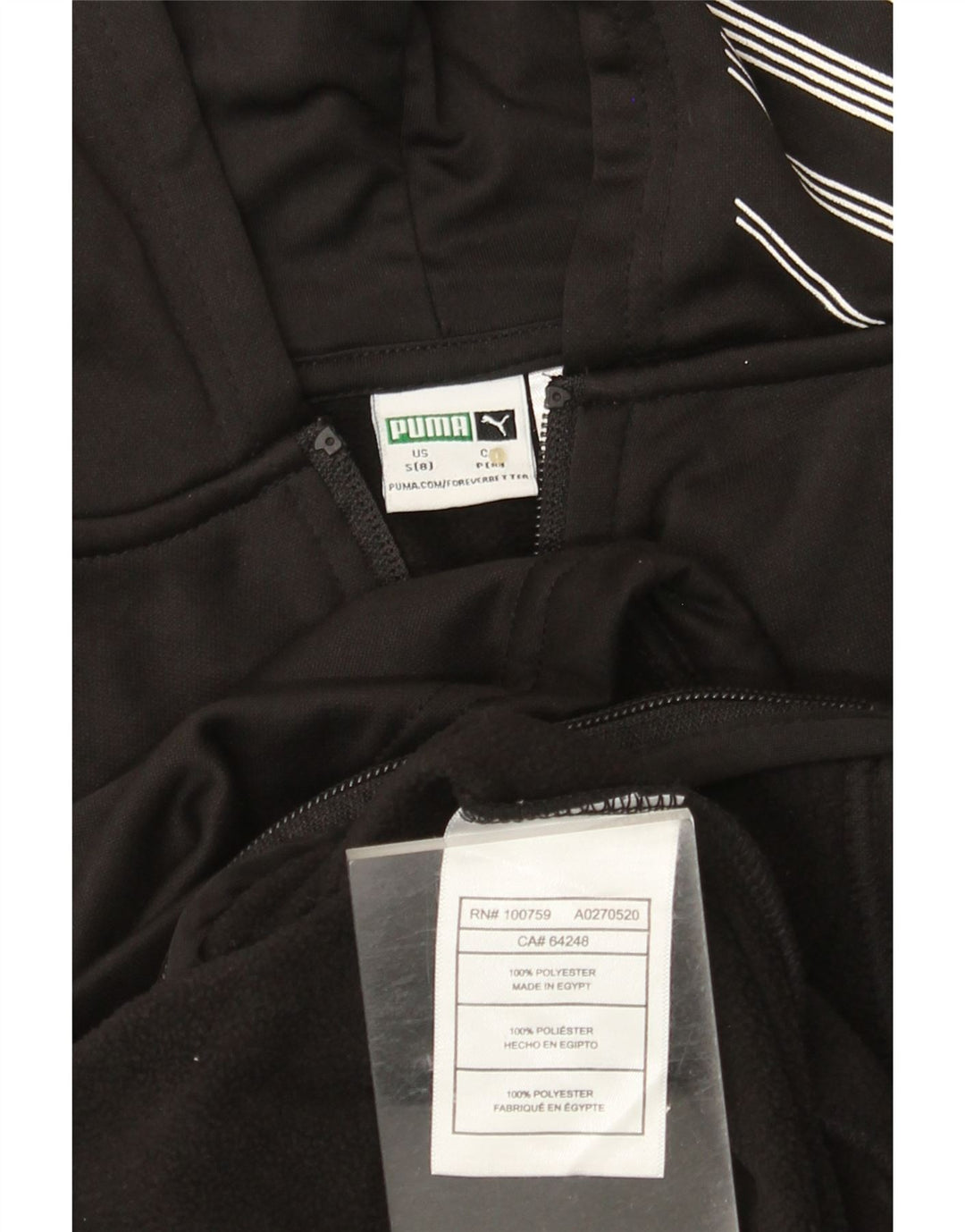 PUMA Pull à capuche zippé graphique pour fille 7-8 ans Petit Noir Polyester