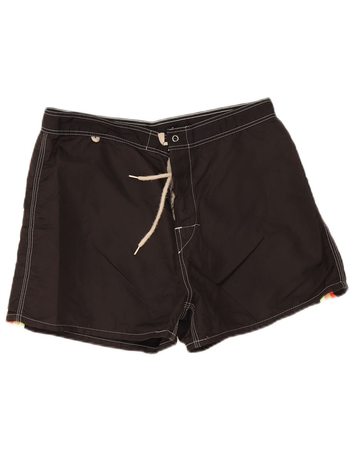 Sundek Short de bain homme en nylon rayé noir moyen