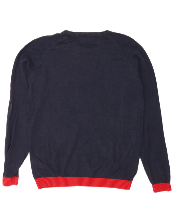 Jack & Jones Pull à col rond pour homme, grand, bleu marine, color block