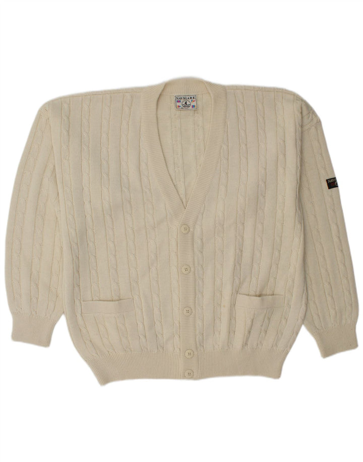 Navigare Cardigan Pull XL Homme Blanc Cassé
