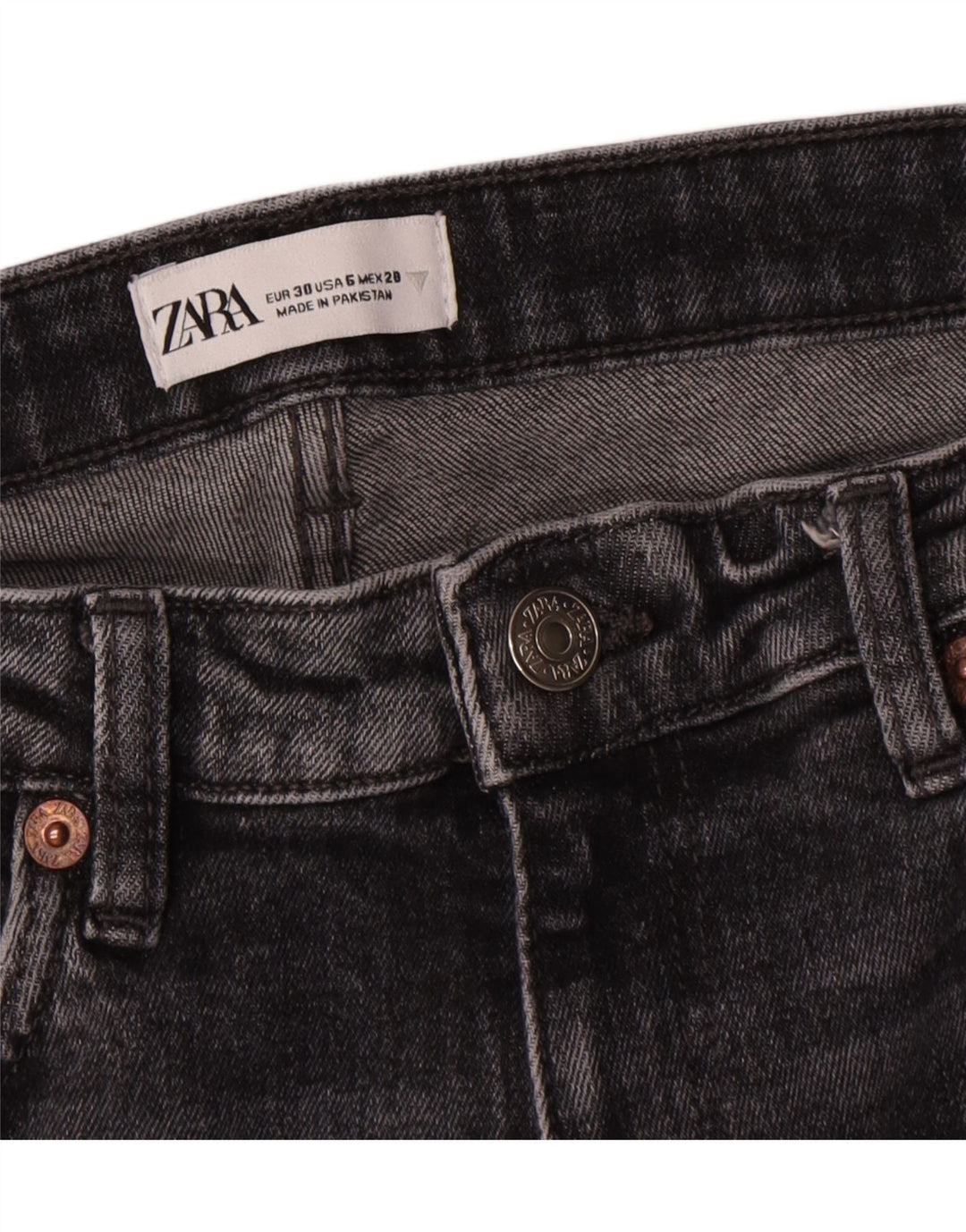 Zara Jean Bootcut Femme EU 38 Petit W28 L26 Gris