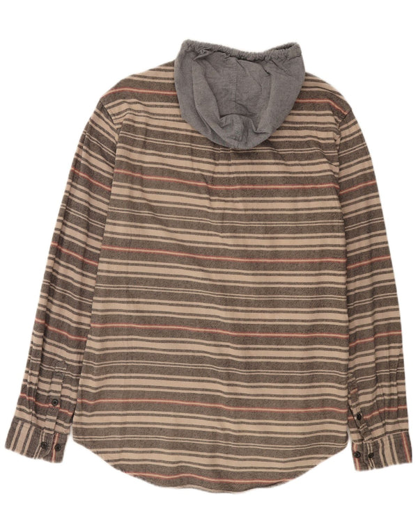 Billabong Chemise à capuche pour homme en coton rayé beige