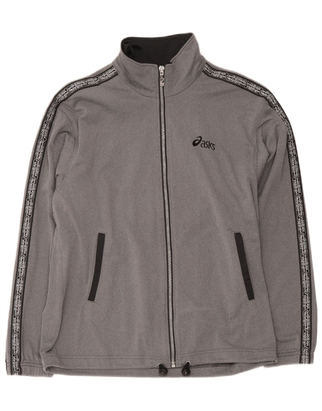 Asics Veste de survêtement graphique pour hommes, petit gris