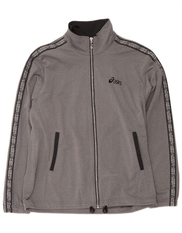 Asics Veste de survêtement graphique pour hommes, petit gris